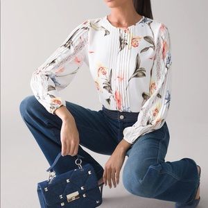 WHBM Floral blouse, NWT size Medium